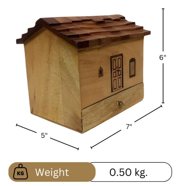 Wooden House Shaped Piggy Bank - Image 6