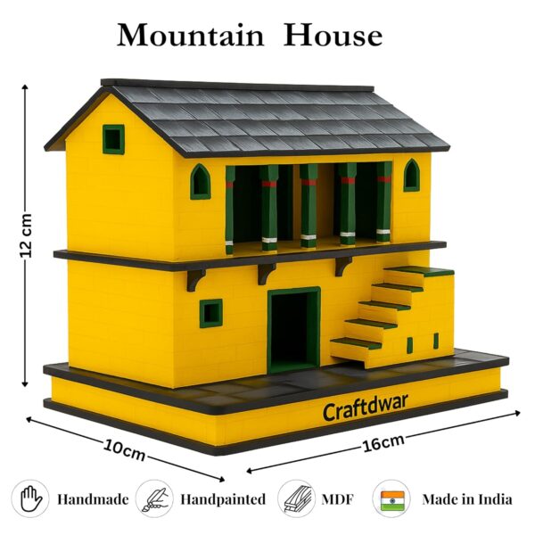 Rear view of Uttarakhand Pahadi House Miniature for home decoration