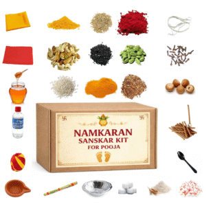 Puja Samagri for Home, Namakaran Puja Samagri Kit with 25 essential items for baby naming ceremony